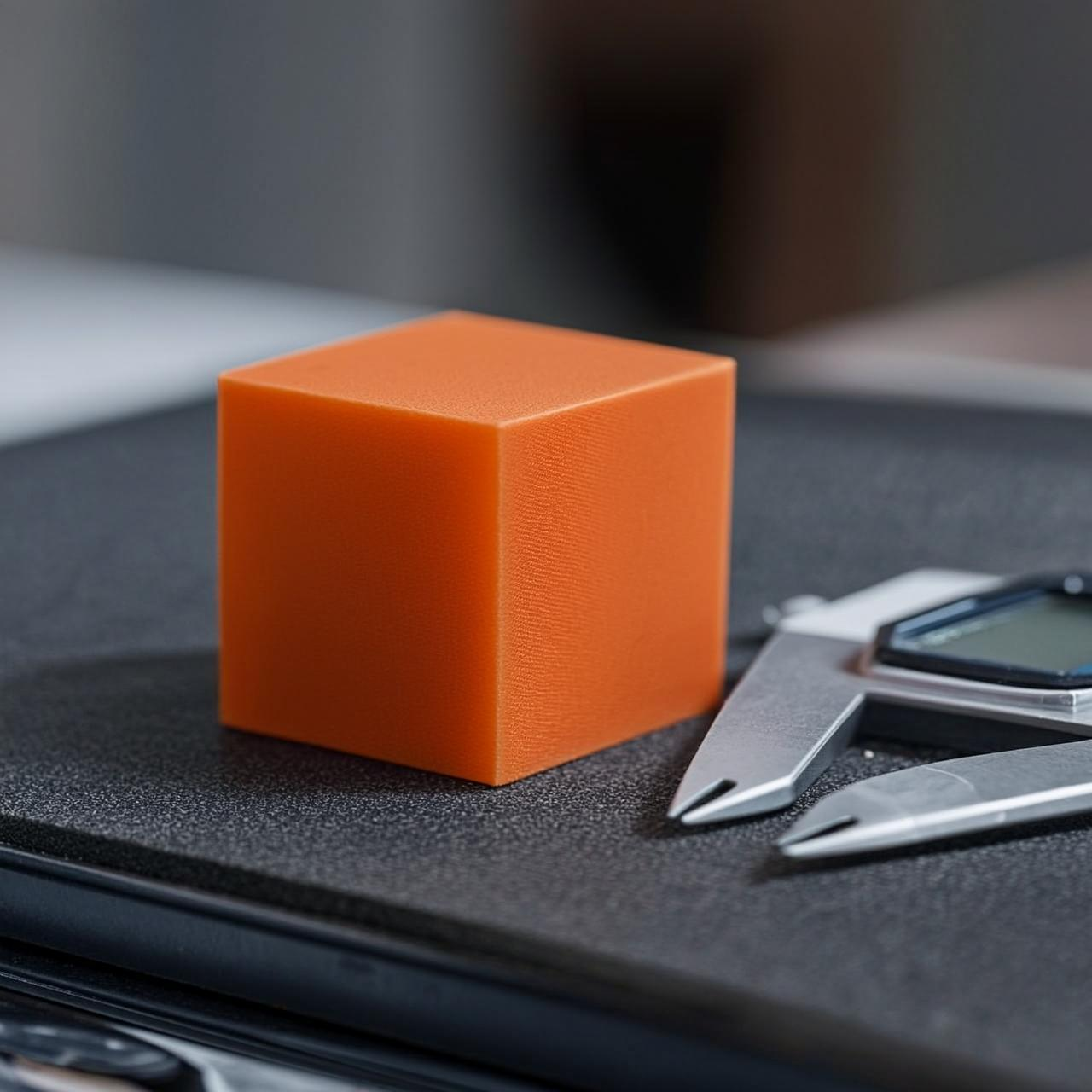 AI-styled scene: calibration-cube staged in a real-world setting