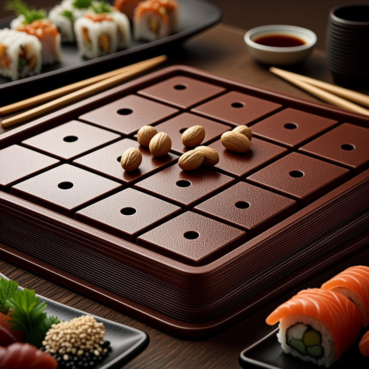 AI-styled scene: sushi-battleship-tracker staged in a real-world setting